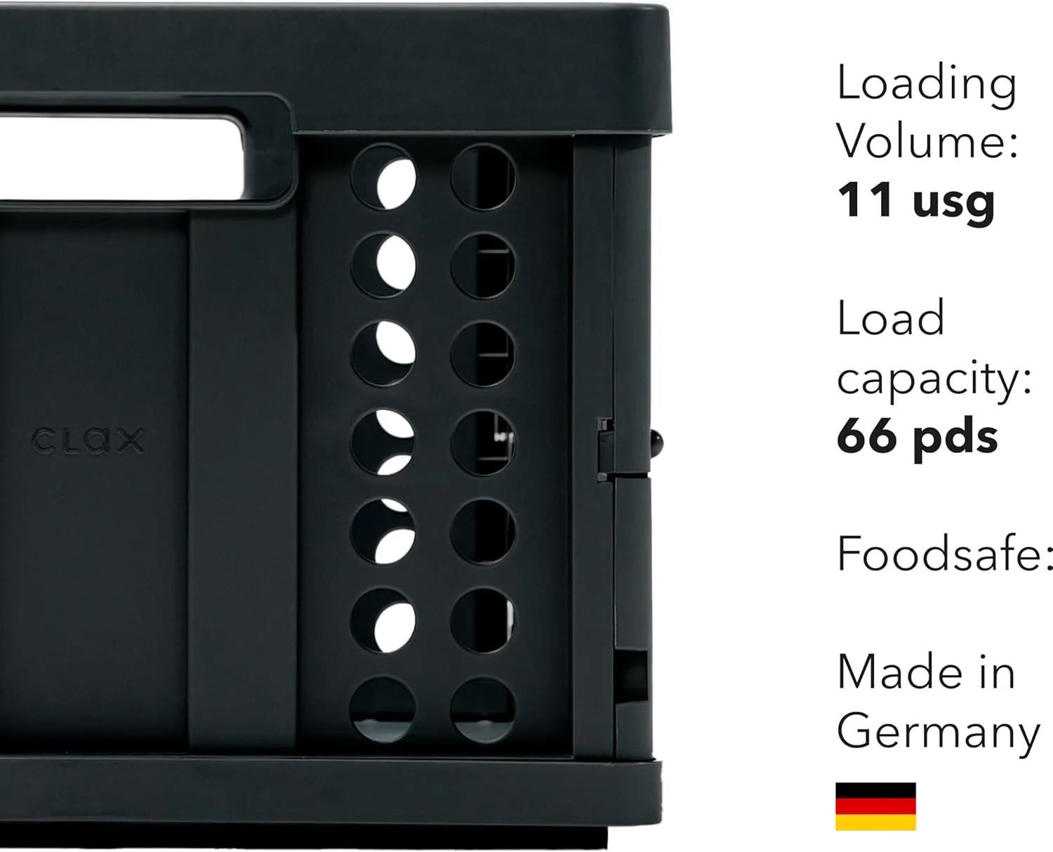 Clax® crate | folding box | basket | 48 qt (12 gal) | black