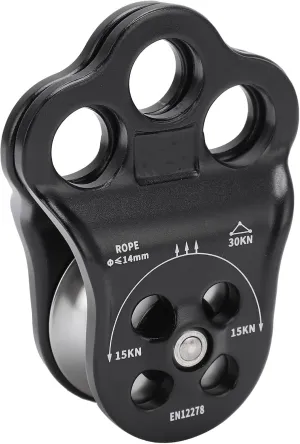 Climber Pulley,30KN Dual Bearing Hitch Climber Pulley Equipment for Rigging Hauling Arborist Tree Climbing
