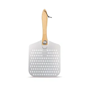 Clivia 12"x24"x25" Foldable Handle Pizza peel Aluminum Pizza Turning Peel with hole