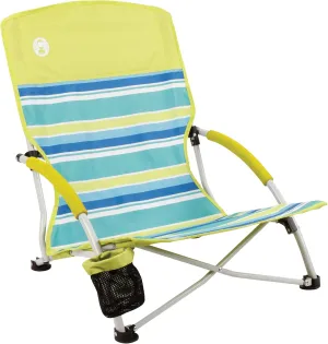 Coleman Utopia Breeze Beach Chair Lightweight Folding Beach Chair with Cup Holder & Carry Bag Portable Supports up to 250lbs