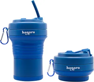 Collapsible Cup with Reusable Straw – 18 Oz (550 Ml), Portable Travel Mug, BPA-Free, Leak-Proof, Microwave & Dishwasher Safe, Multi-Purpose for Hot & Cold Drinks – Navy Blue