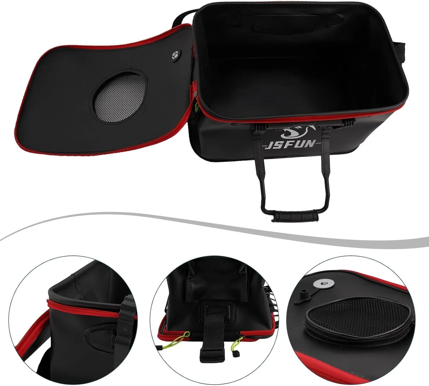 Collapsible Fishing Bucket Waterproof Live Bait Container Portable Fish Box for Camping Hiking Sea Fishing 30-50cm(30cm)