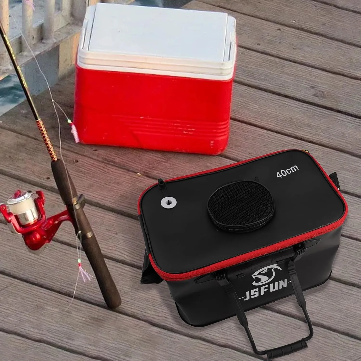 Collapsible Fishing Bucket Waterproof Live Bait Container Portable Fish Box for Camping Hiking Sea Fishing 30-50cm(30cm)