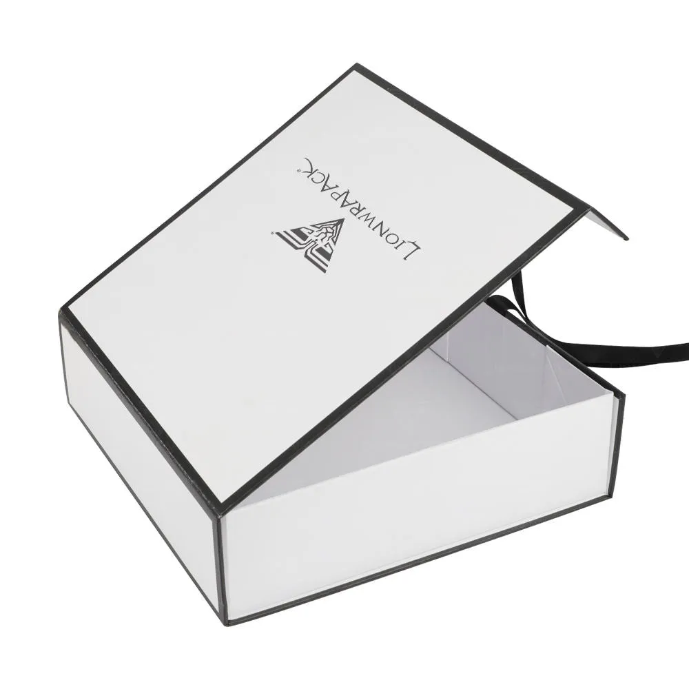 Collapsible Paper Container Foldbable Box Packaging Folding Gifts Box With Ribbon Handle