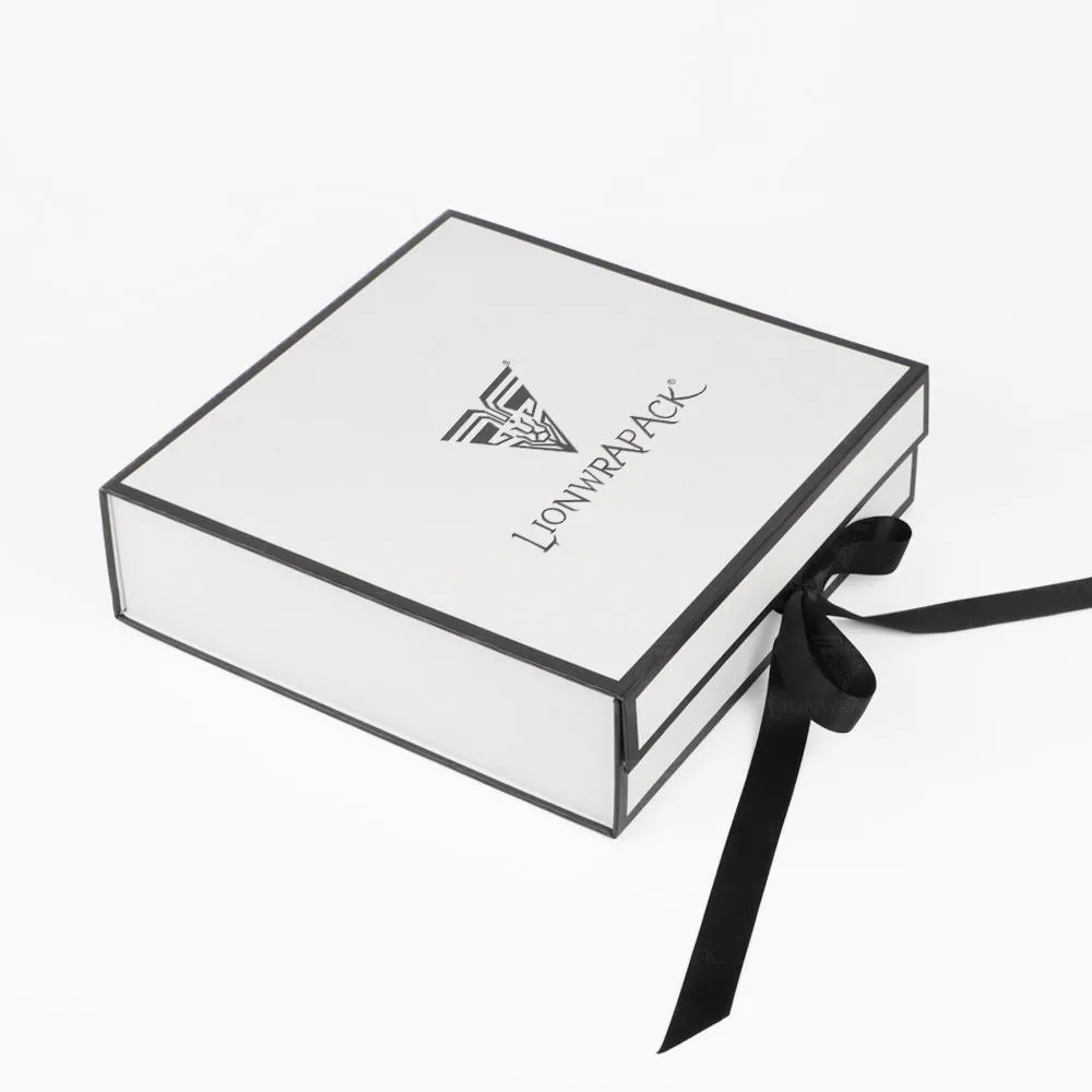 Collapsible Paper Container Foldbable Box Packaging Folding Gifts Box With Ribbon Handle