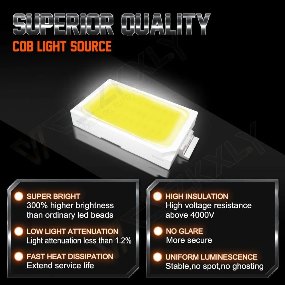 Compatible For 2007 2008 2009 2010 2011 2012 2013 GMC Sierra 1500 Light Bulbs, Combo 9005 High Beam H11 Low Beam 5202 Fog Lights, 6000K White Powersports Bulbs, 500% Brightness, Pack of 6