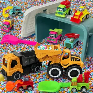Construction Sensory Bin Toys, 4.4 lbs of Colorful Toy Rocks for Dump Truck, Toddlers and Kids Sensory Toys, Sensory Table Filler Accessories, Outdoor Activities for Kids Ages 3-5