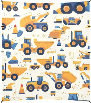 Construction Vehicles Dump Truck Grader Foldable Beach Cabana UPF50  Waterproof Portable Sun Shelter Includes Sand Shovel, Sandbags, Stability Poles for Camping, Picnics, Backyard & Fishing