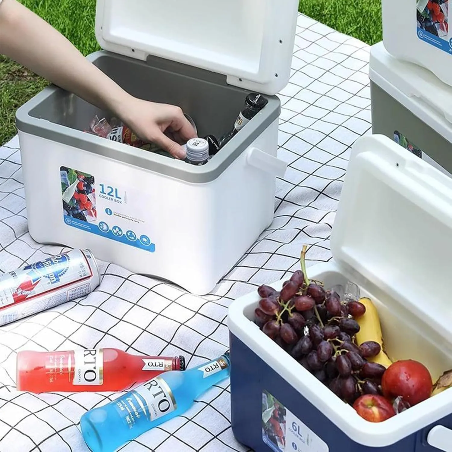 Cooler for Ligier JS50/JS60/Myli/Pulse 4/Be Sun/Be Two/OptiMax/X-Pro/X-Too Insulated Hard Ice Box Large High-Performance Storage Box Portable Cool Picnic Box Festival,B-38 * 30.5 * 34.5cm
