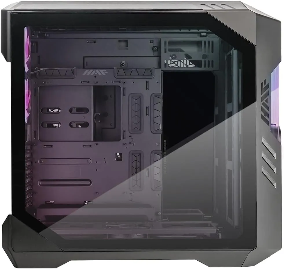 Cooler Master HAF 700 EVO PC Case - Full-Tower, E-ATX Compatible, 5 x Pre-Installed Fans, Rotatable Radiator Brackets, LCD Real-Time Display, ARGB Edge-Lit Blades, TG Side Panel