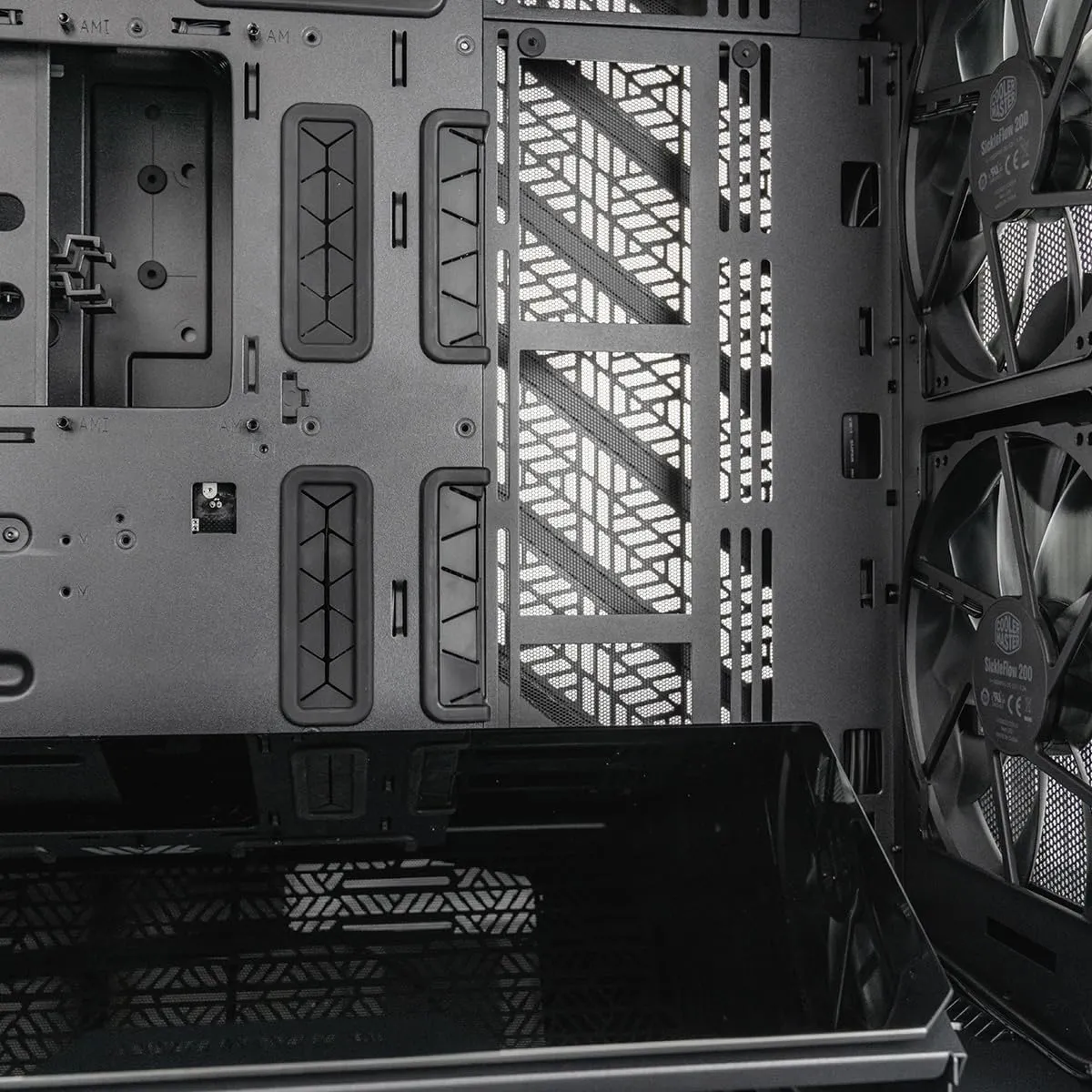 Cooler Master HAF 700 EVO PC Case - Full-Tower, E-ATX Compatible, 5 x Pre-Installed Fans, Rotatable Radiator Brackets, LCD Real-Time Display, ARGB Edge-Lit Blades, TG Side Panel