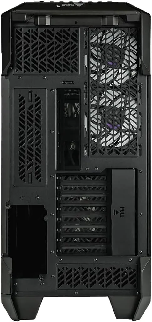 Cooler Master HAF 700 EVO PC Case - Full-Tower, E-ATX Compatible, 5 x Pre-Installed Fans, Rotatable Radiator Brackets, LCD Real-Time Display, ARGB Edge-Lit Blades, TG Side Panel