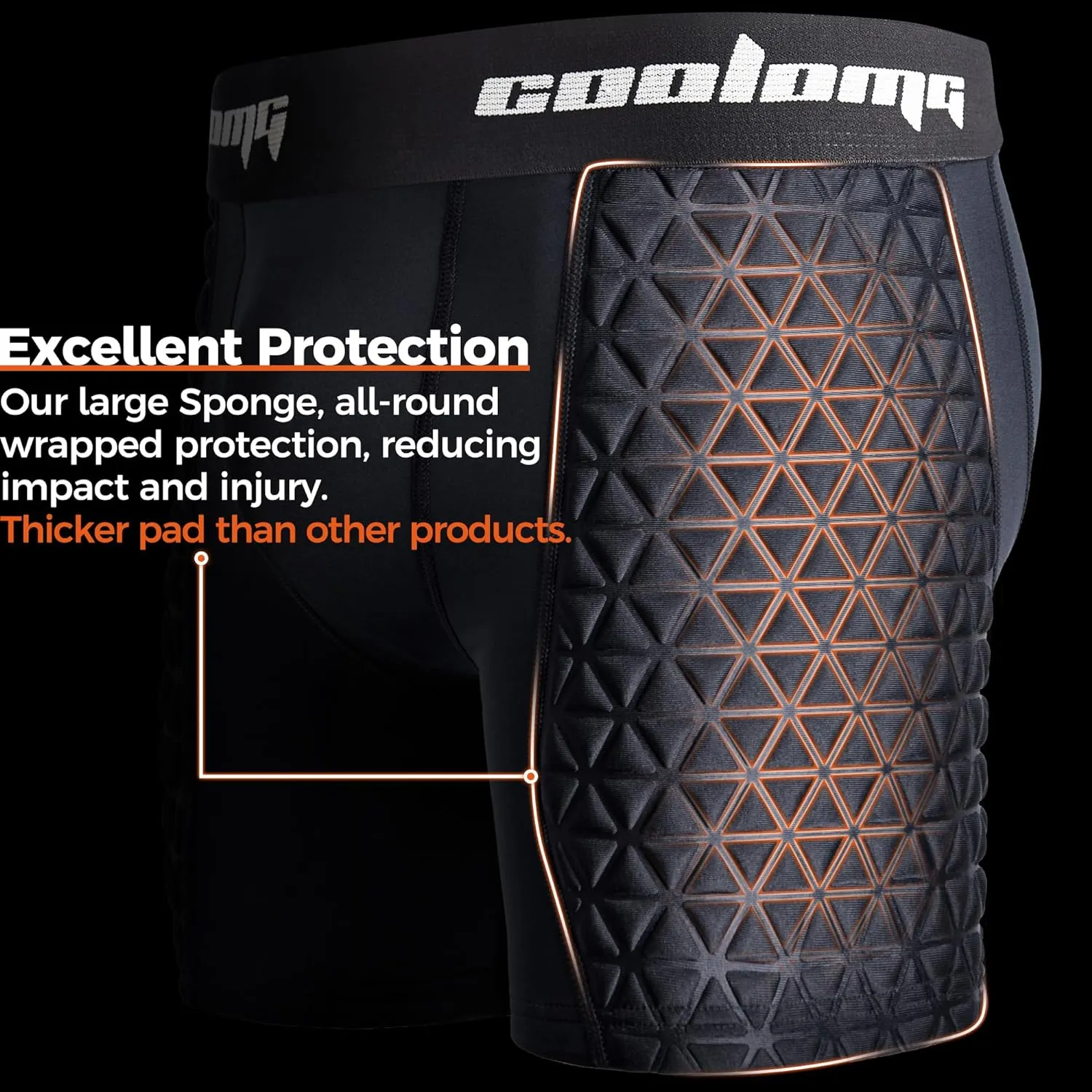 COOLOMG Men Adult Padded Baseball Sliding Shorts with Cup Pocket for Softball Football Hockey