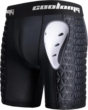 COOLOMG Mens Baseball Sliding Shorts with Athletic Cup Padded Slider Short for Baseball Softball Football Lacrosse Field Hockey