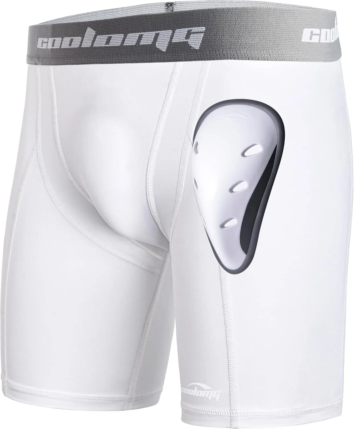 COOLOMG Mens Compression Shorts with Cup Athletic Sliding Underwear for Baseball Football MMA Lacrosse Field Hockey