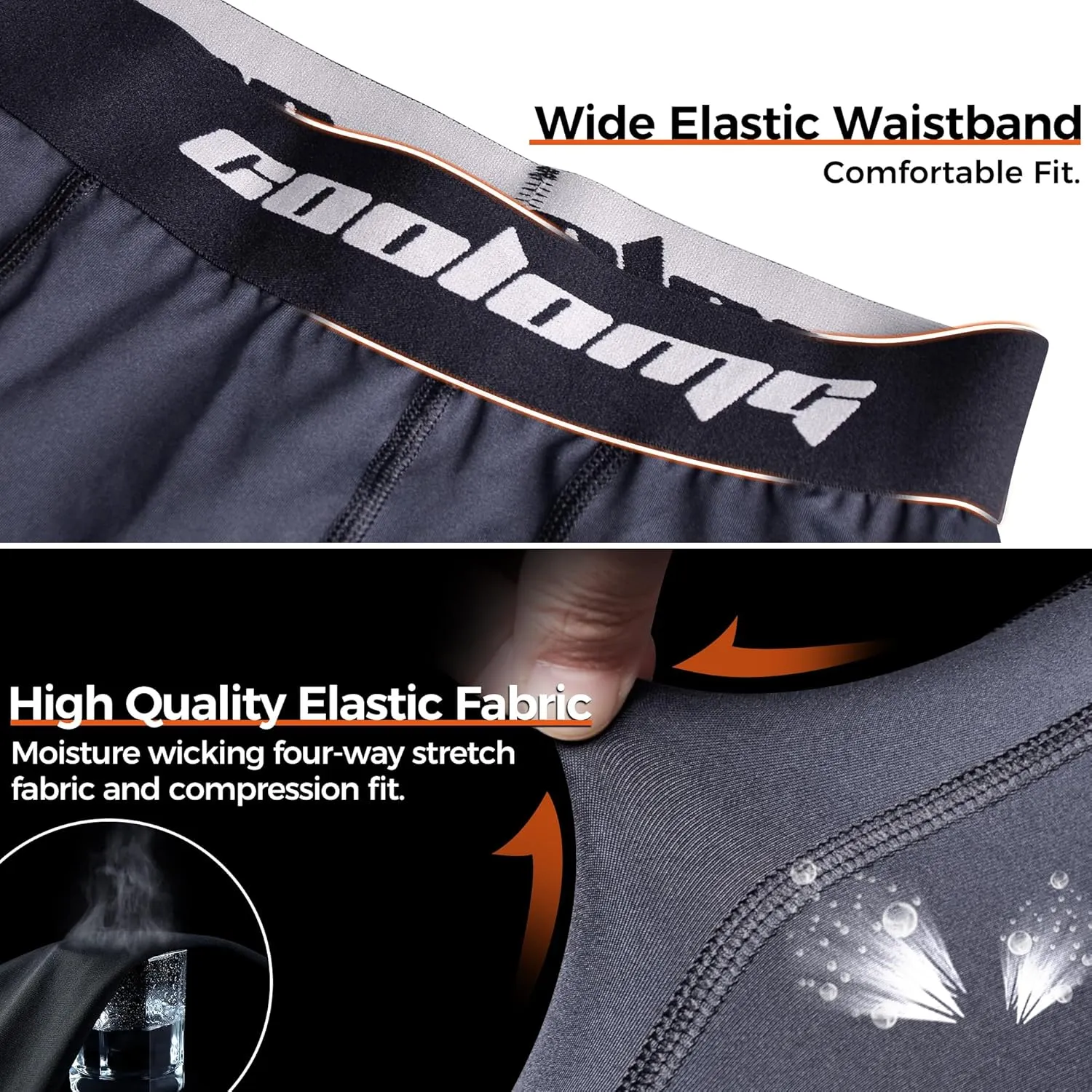 COOLOMG Youth Boys Compression Shorts with Protective Cup Sliding Underwear for Baseball Football Lacrosse Hockey