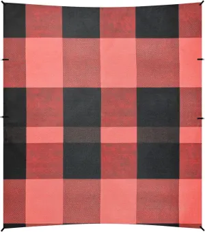 Coral Buffalo Plaid Check Tartan Scotland Beach Tent UPF50 Waterproof Portable Sunshade with Sand Shovel, Sandbags for Backyard and Camping