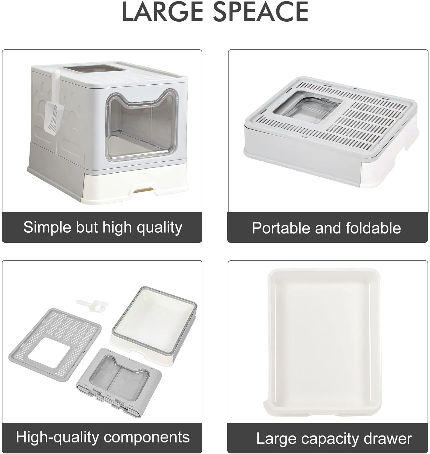 Covered Cat Litter Box with Dual Entry