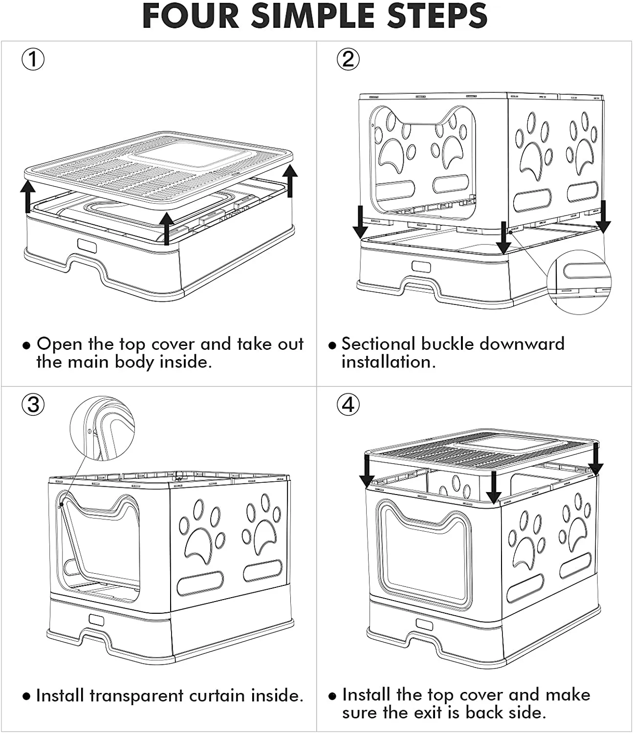 Covered Cat Litter Box with Dual Entry