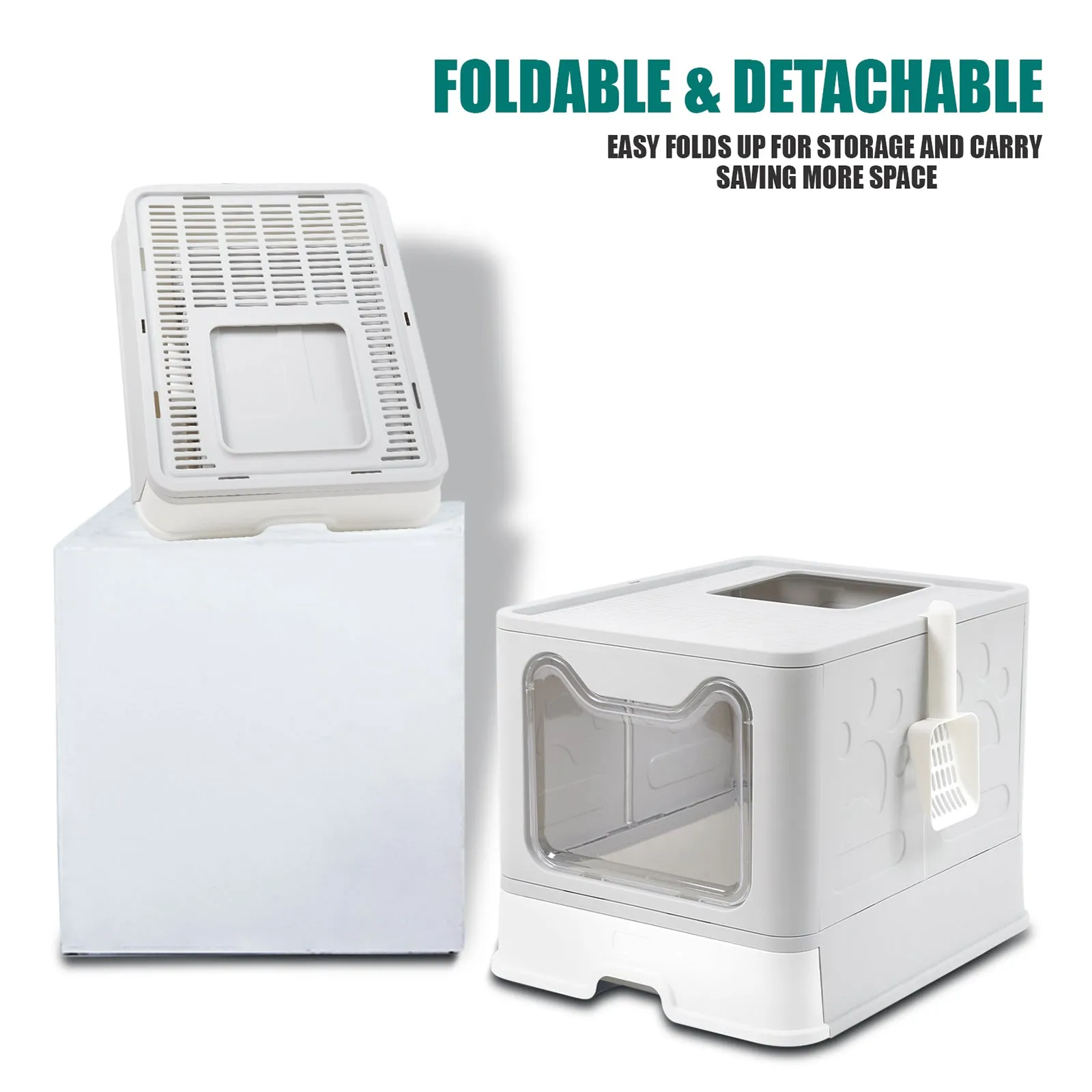 Covered Cat Litter Box with Dual Entry