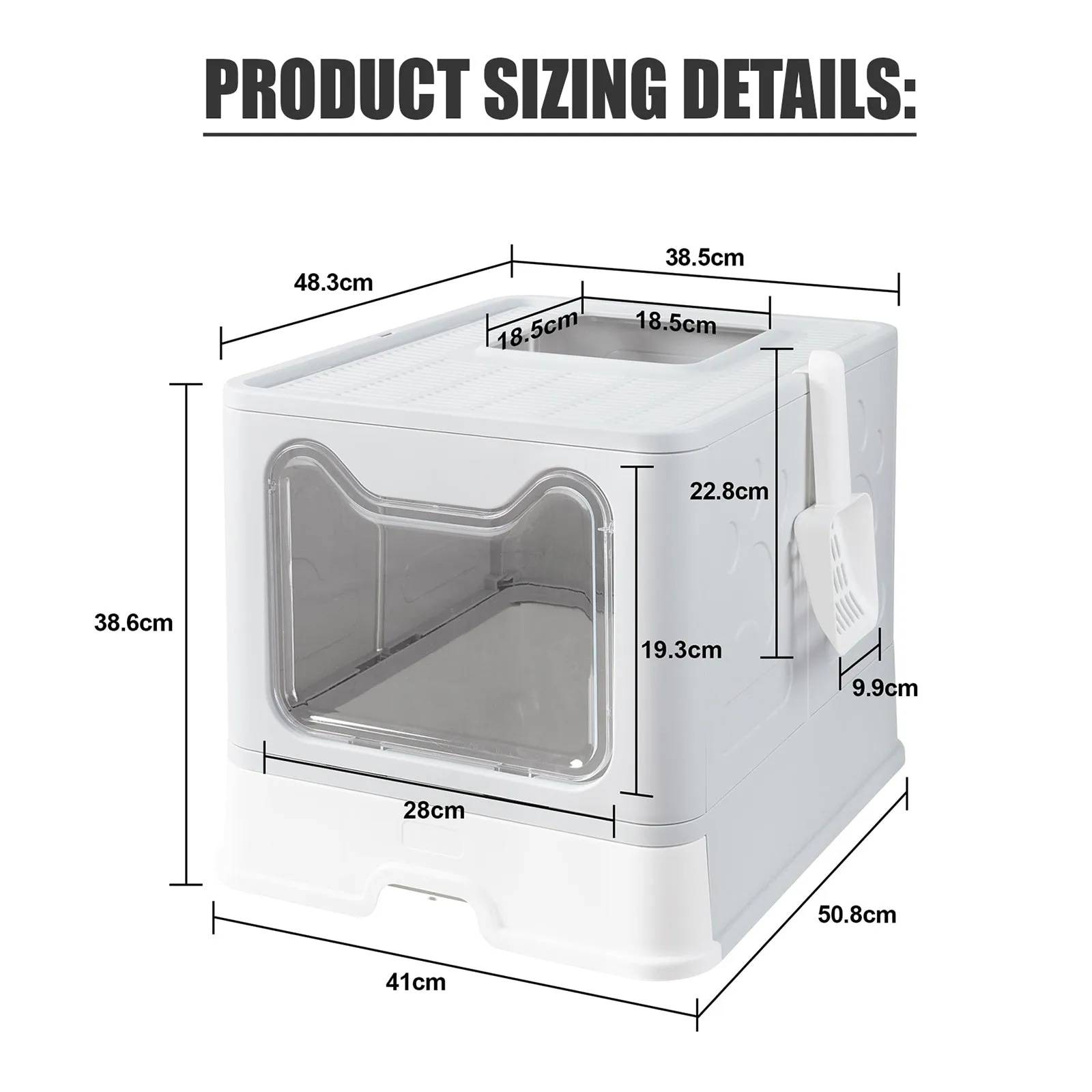Covered Cat Litter Box with Dual Entry