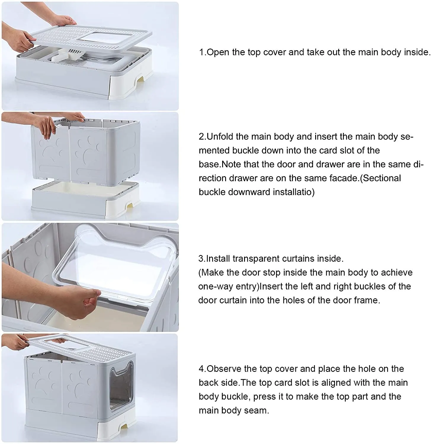 Covered Cat Litter Box with Dual Entry