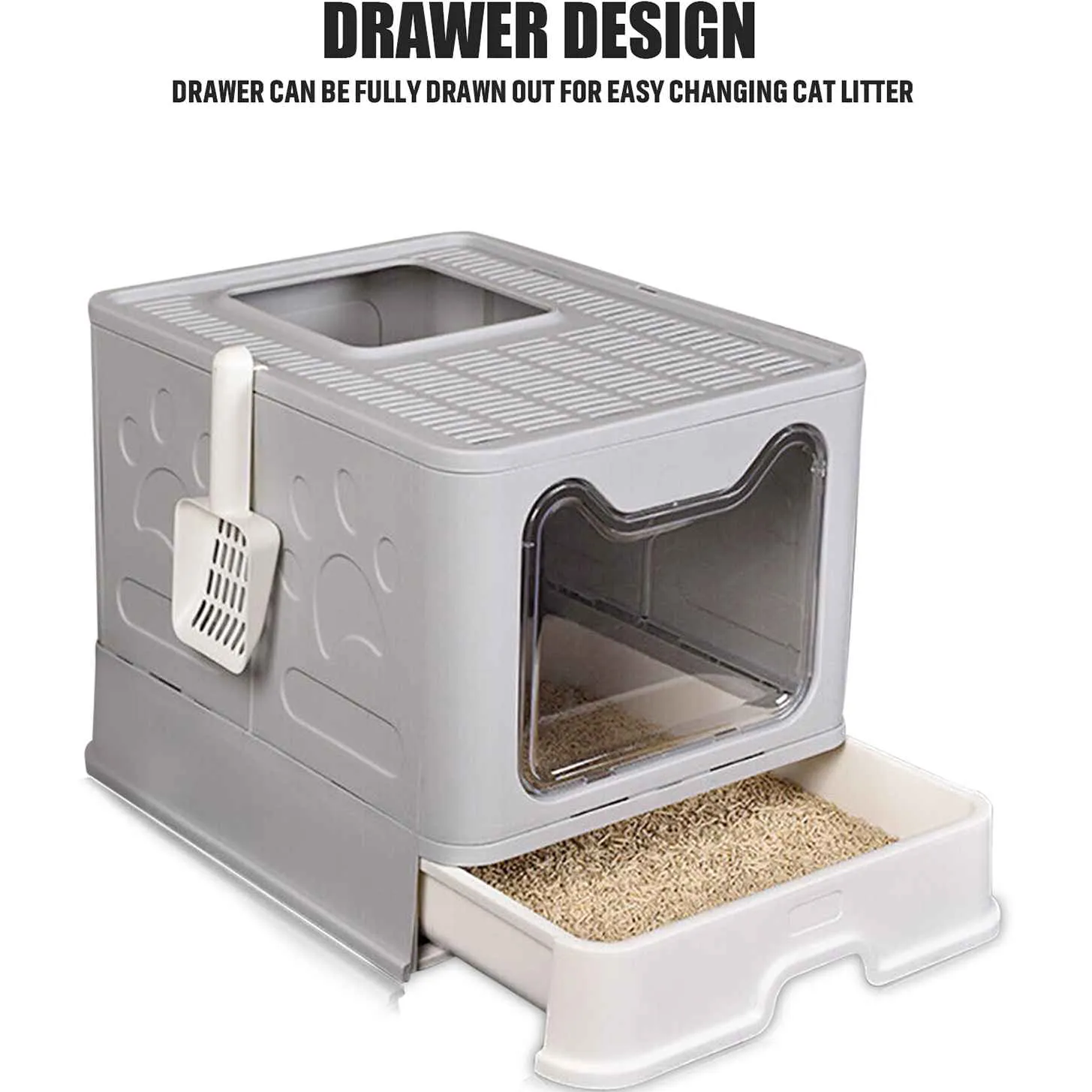 Covered Cat Litter Box with Dual Entry