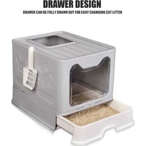 Covered Cat Litter Box with Dual Entry