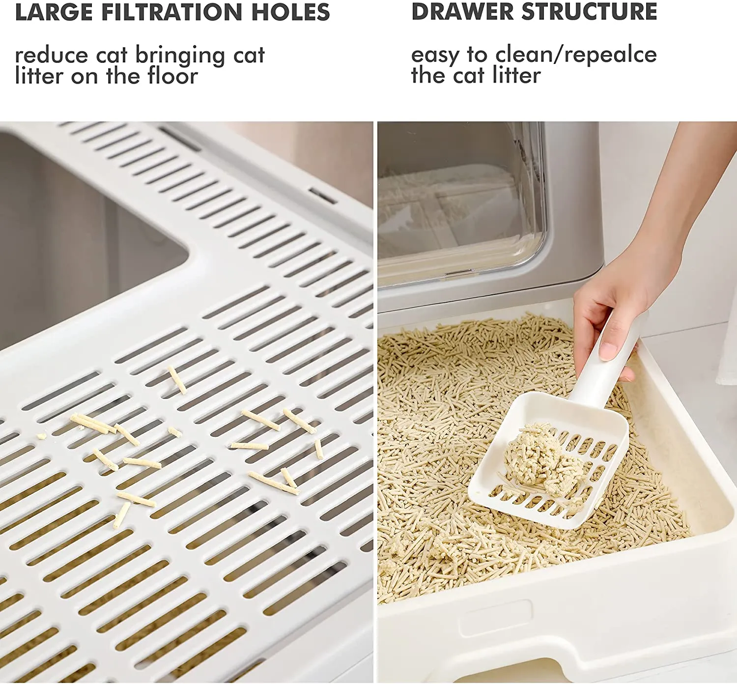 Covered Cat Litter Box with Dual Entry