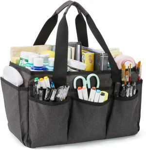 Craft Bag, Art Organizer Tote Bags for Supplies, Carrying Bag with Handle for Multi-Purpose, Craft Organizers and Storage (Grey)