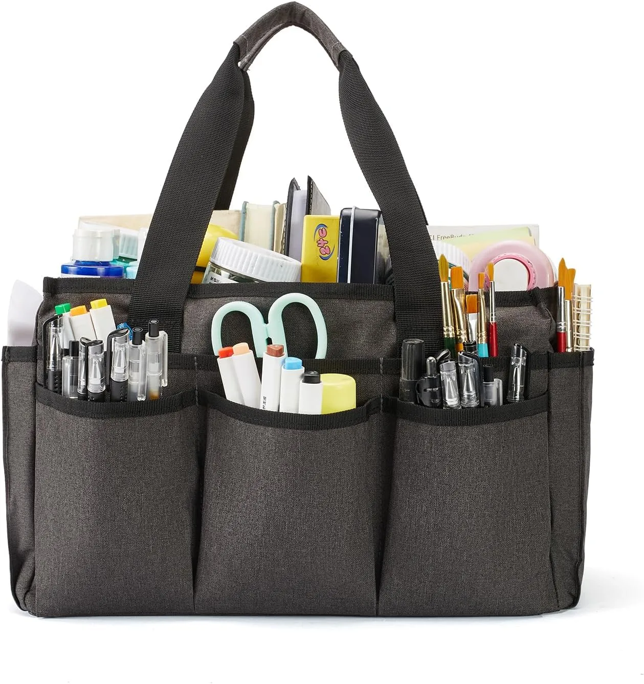Craft Bag, Art Organizer Tote Bags for Supplies, Carrying Bag with Handle for Multi-Purpose, Craft Organizers and Storage (Grey)
