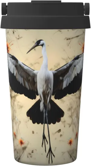 Cranes showing flight Printed coffee cup - 24-hour constant temperature, lightweight travel sports water cup