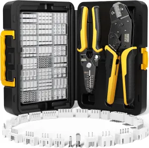 Crimp Tool Connector Kit, with 24 Types JST-PH 2.0mm   JST-XH 2.5mm Connectors Set, Ratcheting Wire Crimper, Crimping Pliers, Wire Crimp Tool 32-20 AWG for Dupont, KF2510, AMP EI-Serie, Molex