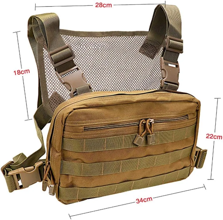 Croogo Universal Hands Free Radio Chest Rig Vest bag Harness Bag Rescue bag Front Pack Pouch Hip hop bag