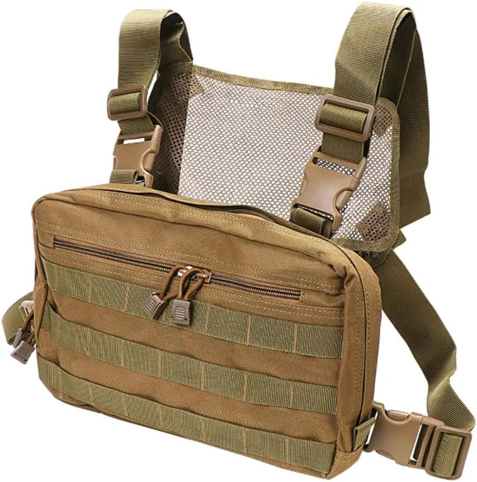 Croogo Universal Hands Free Radio Chest Rig Vest bag Harness Bag Rescue bag Front Pack Pouch Hip hop bag