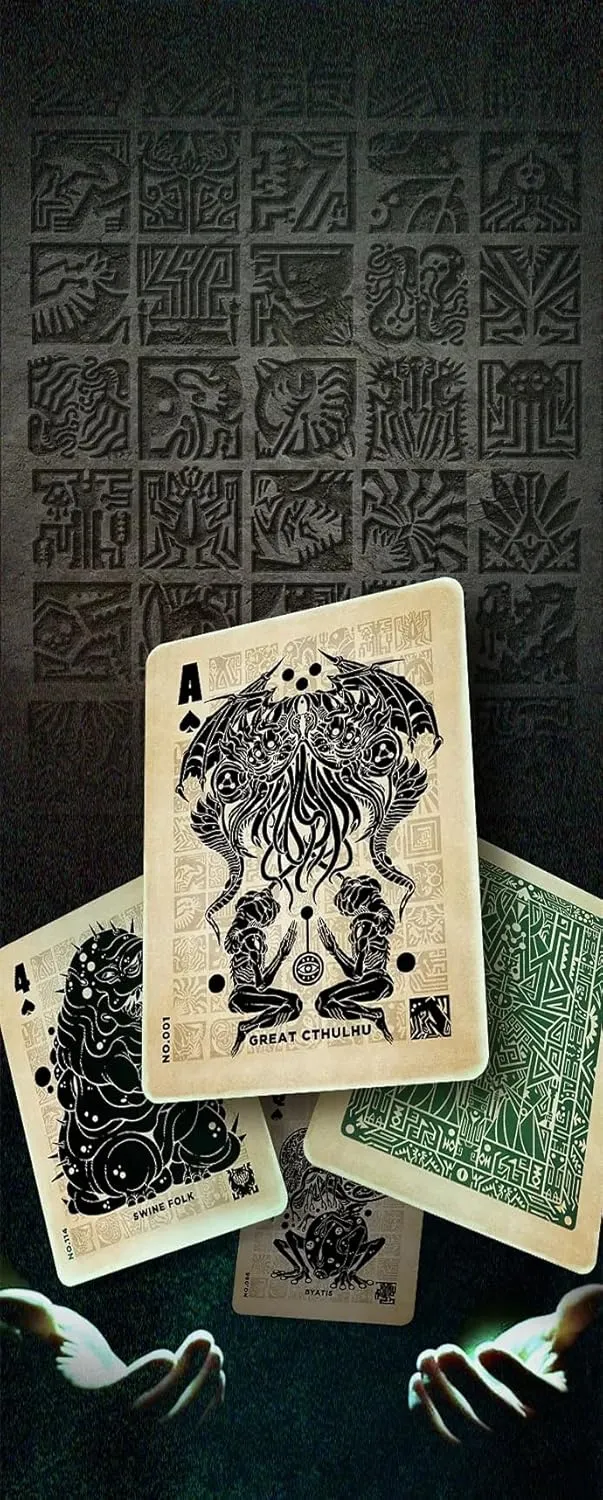 Cthulhu Poker Cards Series Collection Echo of God Playing Cards Exquisite Cool Patterned Cardistry Poker Organizer Box Gift Board Game Cards (3 pcs A Set)