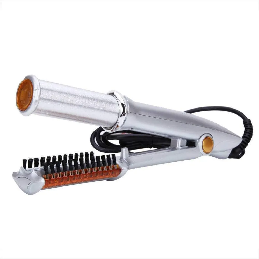 Curling Irons Professional Hair Straightening Iron Curling Iron Straightener&Curler Styler 2 in 1 Multi Hair Styling Tool Flat Iron with Brush