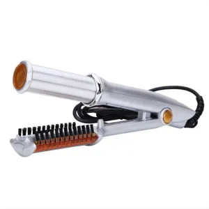 Curling Irons Professional Hair Straightening Iron Curling Iron Straightener&Curler Styler 2 in 1 Multi Hair Styling Tool Flat Iron with Brush