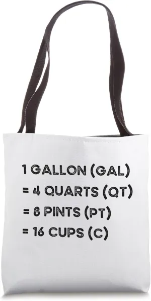 Customary Units of Volume Measurements Tote Bag