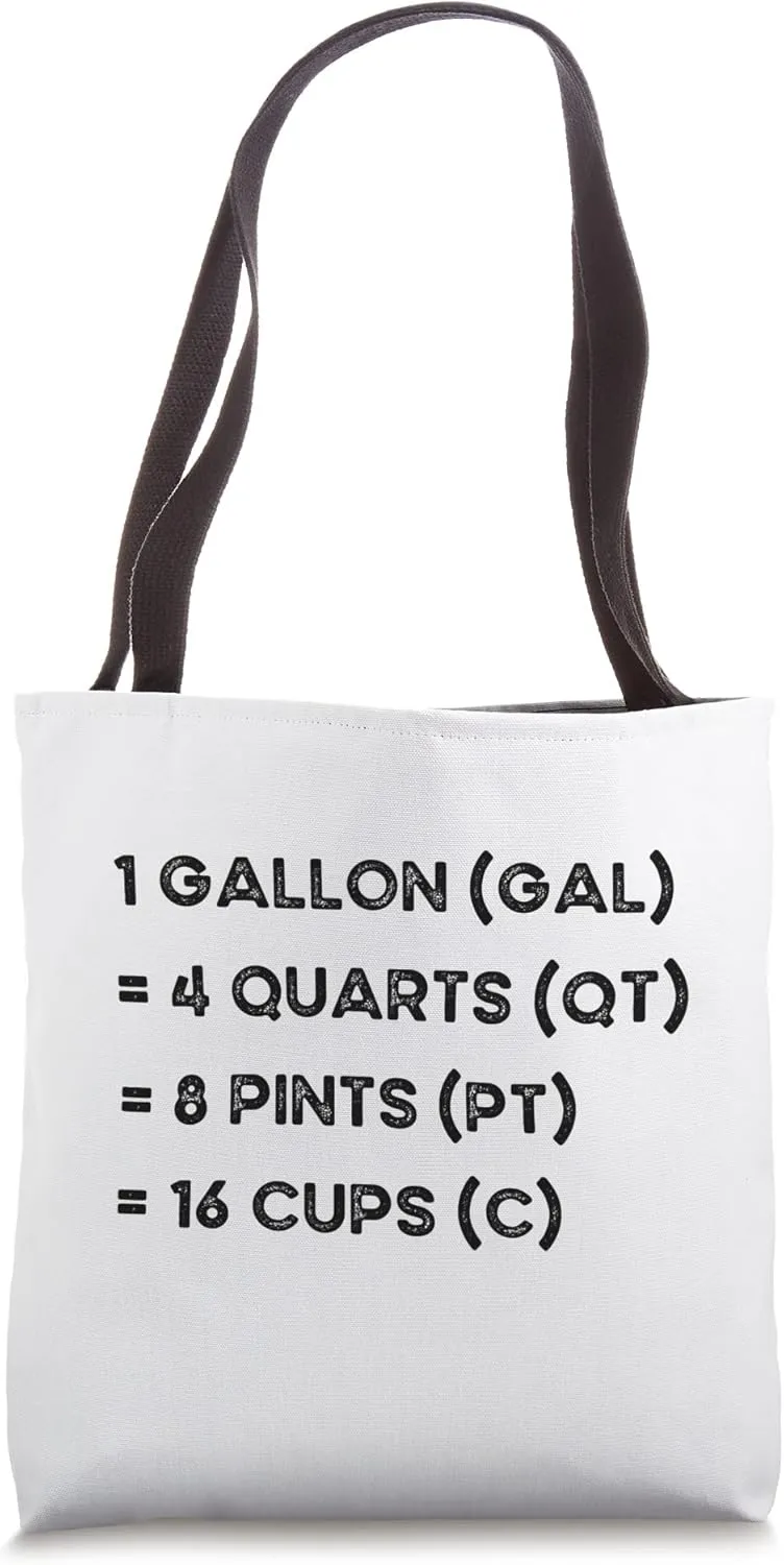 Customary Units of Volume Measurements Tote Bag
