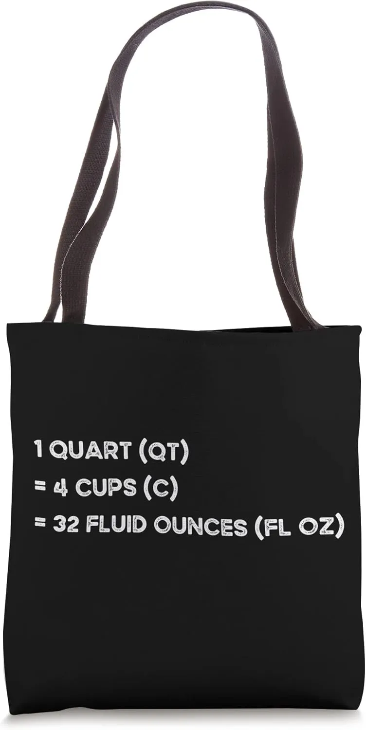 Customary Units of Volume Ounces Cups and Quarts Tote Bag