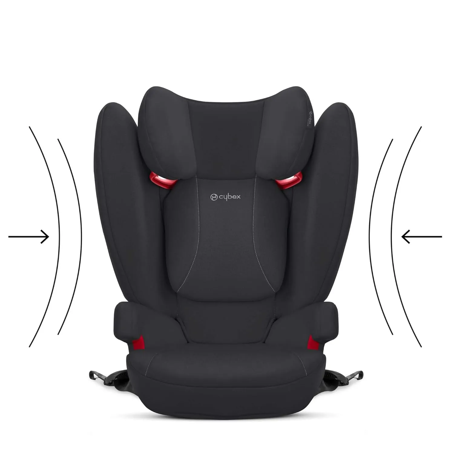 CYBEX Solution B-Fix High Back Booster Seat - Lightweight, Latch Installation, Linear Side Impact Protection, 12-Position Adjustable Headrest - for Kids 40-120 lbs., Volcano Black