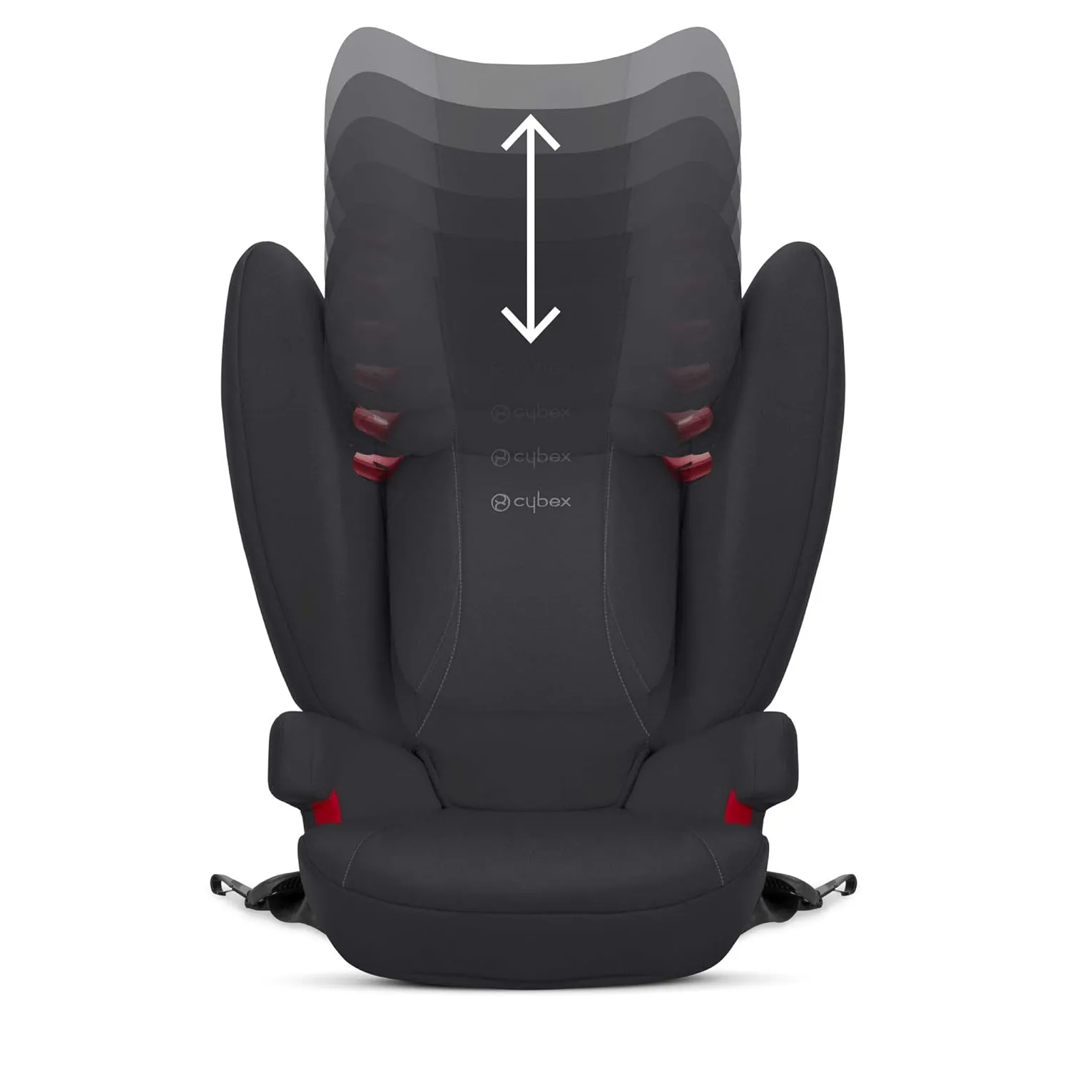 CYBEX Solution B-Fix High Back Booster Seat - Lightweight, Latch Installation, Linear Side Impact Protection, 12-Position Adjustable Headrest - for Kids 40-120 lbs., Volcano Black