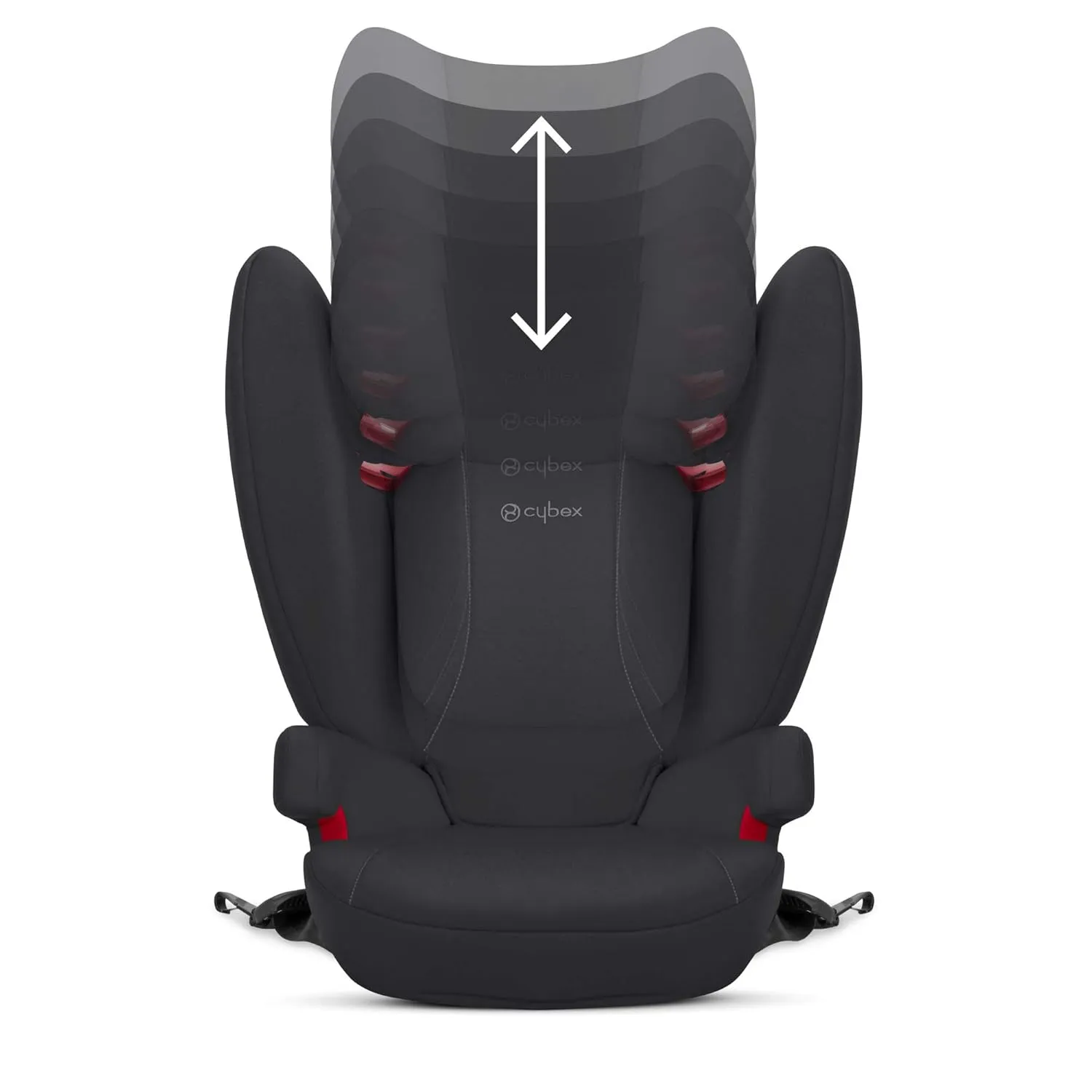 CYBEX Solution B-Fix High Back Booster Seat - Lightweight, Latch Installation, Linear Side Impact Protection, 12-Position Adjustable Headrest - for Kids 40-120 lbs., Volcano Black