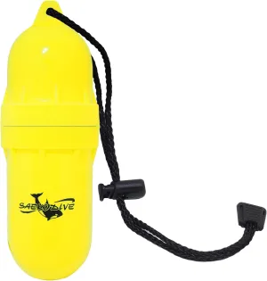 Cylinder Dry Box with Lanyard - Waterproof Container, Watertight Key Pouch Holder - For Snorkeling, Boat, Kayak and Water Activities (Yellow, Large)