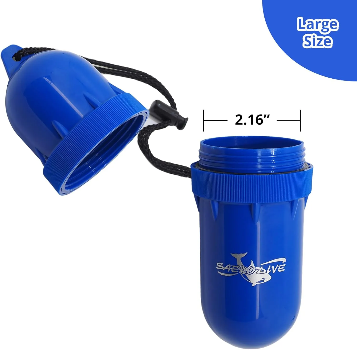 Cylinder Dry Box with Lanyard - Waterproof Container, Watertight Key Pouch Holder - For Snorkeling, Boat, Kayak and Water Activities (Yellow, Large)