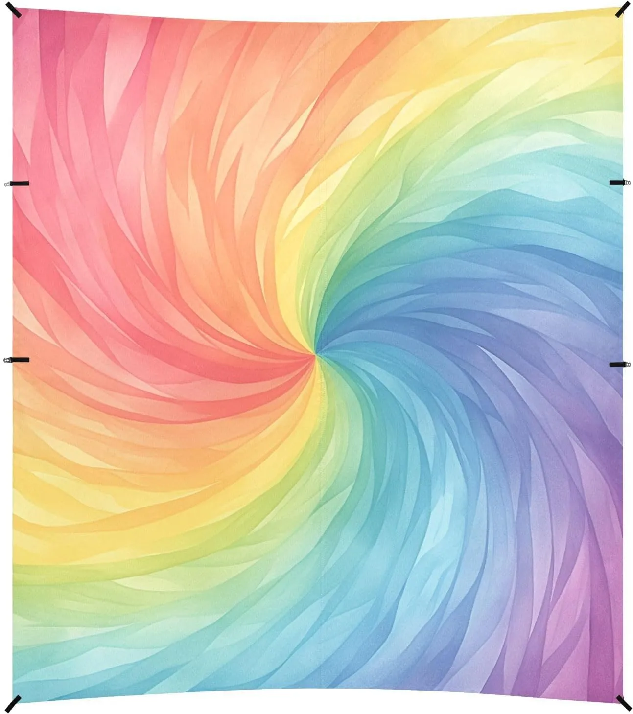 Darkmagenta Tie-dye Background Rainbow Colors Foldable Beach Tent UPF50  Easy Setup Shade Sun Shelter with Sandbags, Sand Shovel, Poles for Camping, Picnics, Backyard