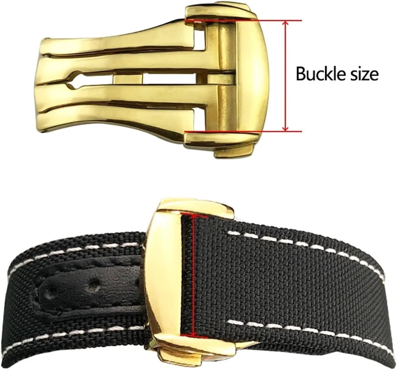 DASEB 18mm 20mm Pointed Deployment Watch Buckle For Omega Rubber Leather Strap Black Rose Gold Stainless Steel Butterfly Clasp