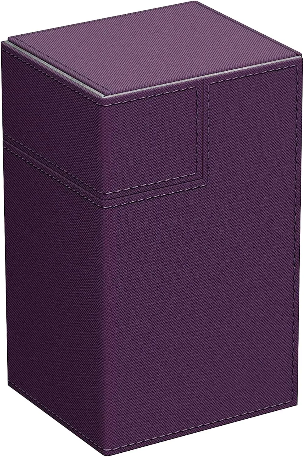 Deck Box for Trading Card Games, MTG Commander Deck Box Comtains 100 Double Sleeved Cards, Leather Card Storage Case Fits TCG CCG Cards (Purple)