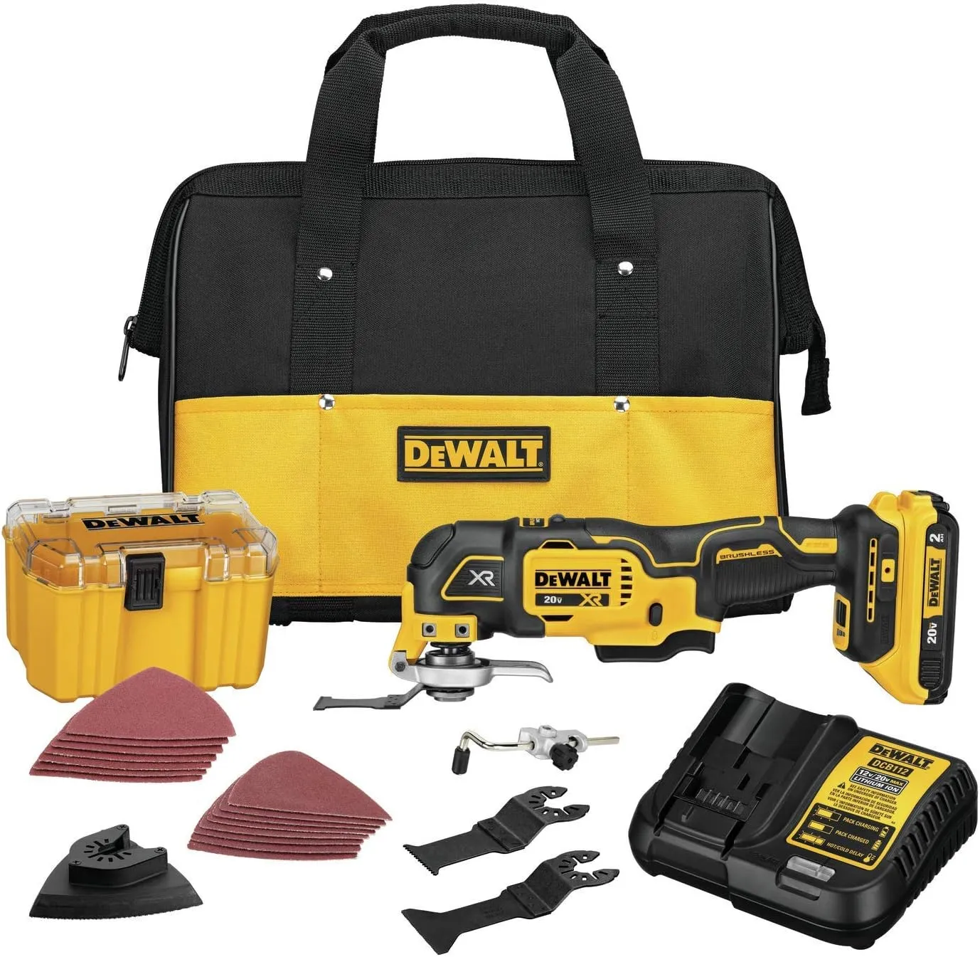 Dewalt DCS356D1R 20V MAX XR Brushless Lithium-Ion 3-Speed Cordless Oscillating Multi-Tool Kit (2 Ah) (Renewed)